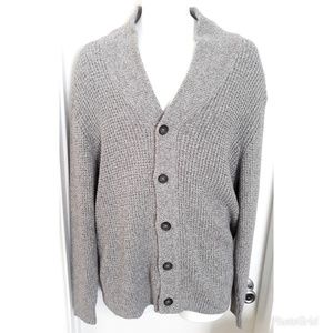 Mens Alan Flusser Grey Cotton Button-down Sweater